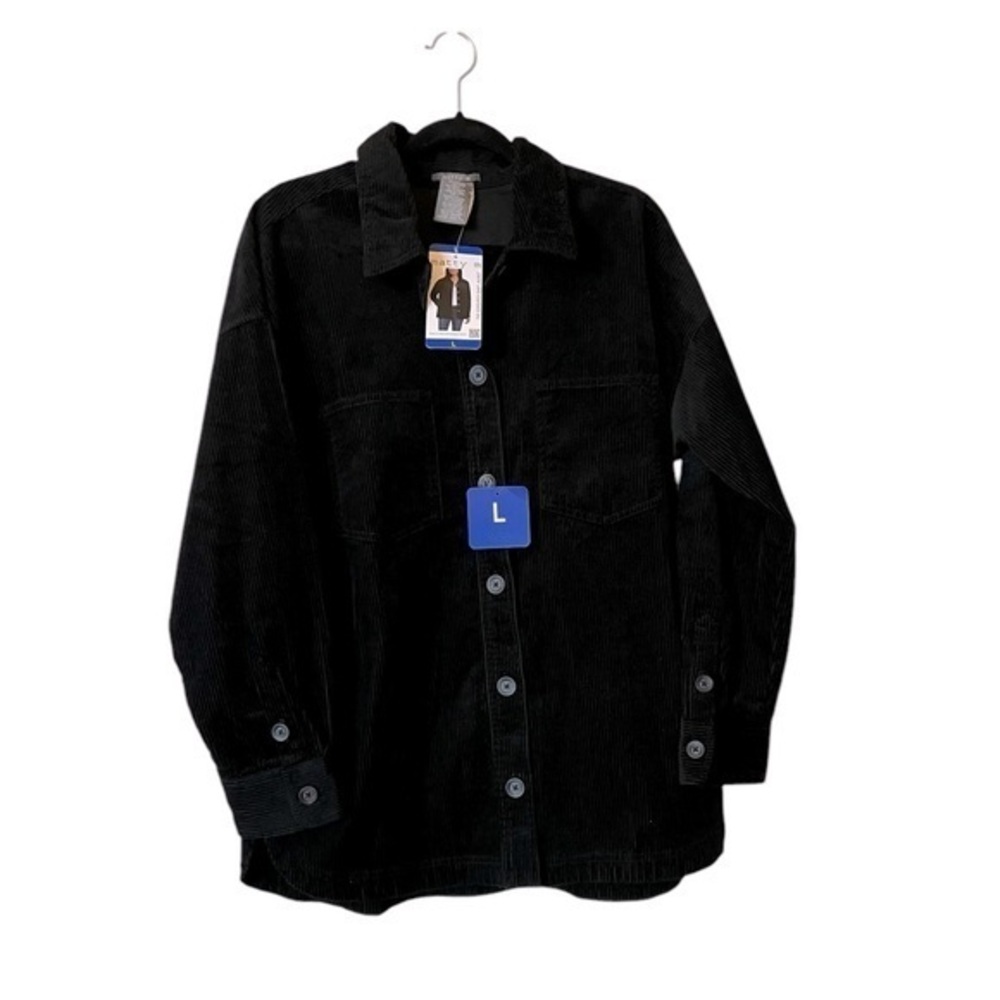 NWT! Matty M Wide Wale Corduroy Oversized Stretch Cotton Shirt Jacket, L